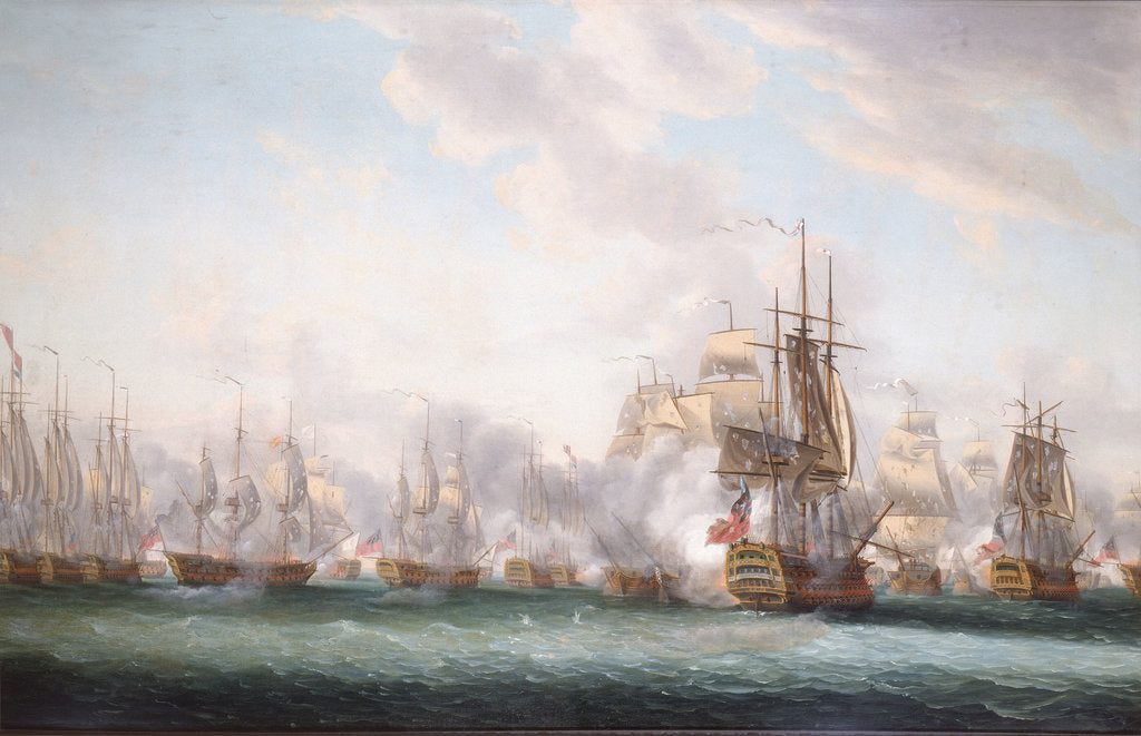 Detail of The Battle of the Saints, 12 April 1782 by Nicholas Pocock