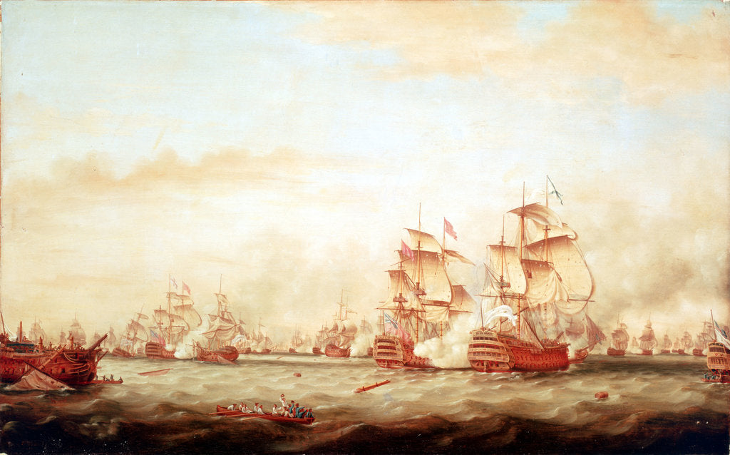 Detail of Surrender of the 'Ville de Paris' at the Battle of The Saints, 12 April 1782 by Thomas Whitcombe