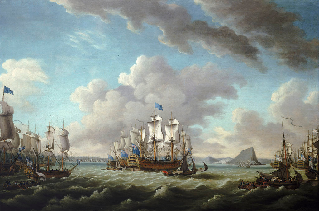 Detail of Relief of Gibraltar by Earl Howe, 11 October 1782 by Richard Paton