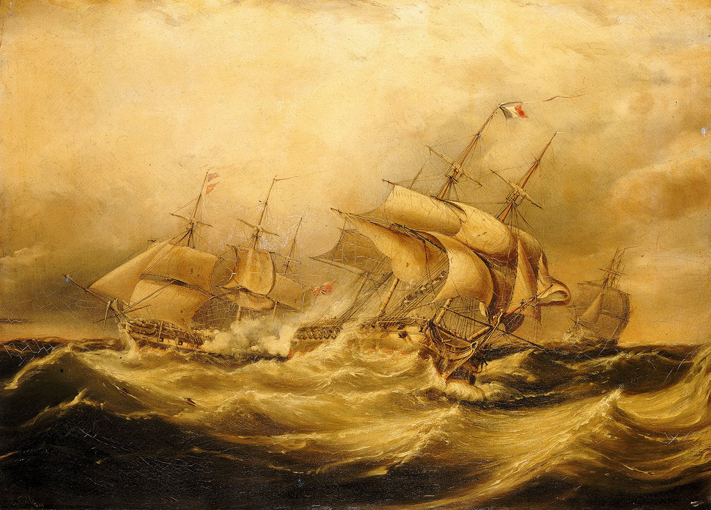 Detail of Destruction of the 'Droits de l'Homme', 13 January 1797 by Ebenezer Colls