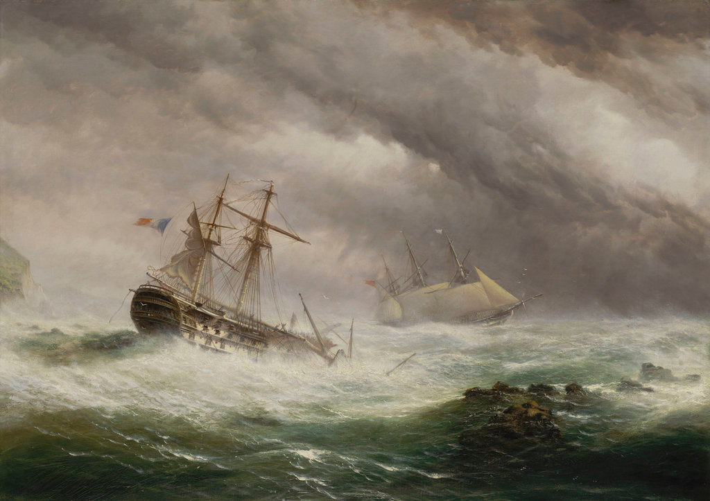 Detail of HMS 'Endymion' rescuing a French two-decker, 1803 by Ebenezer Colls