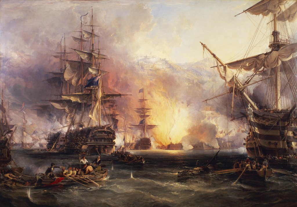 Detail of The bombardment of Algiers, 27 August 1816 by George Chambers the Elder