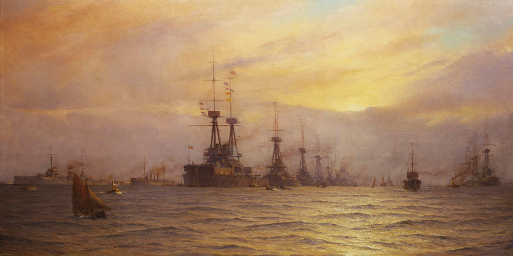 Detail of Arrival of the fleet for the coronation review by Alma Claude Burlton Cull