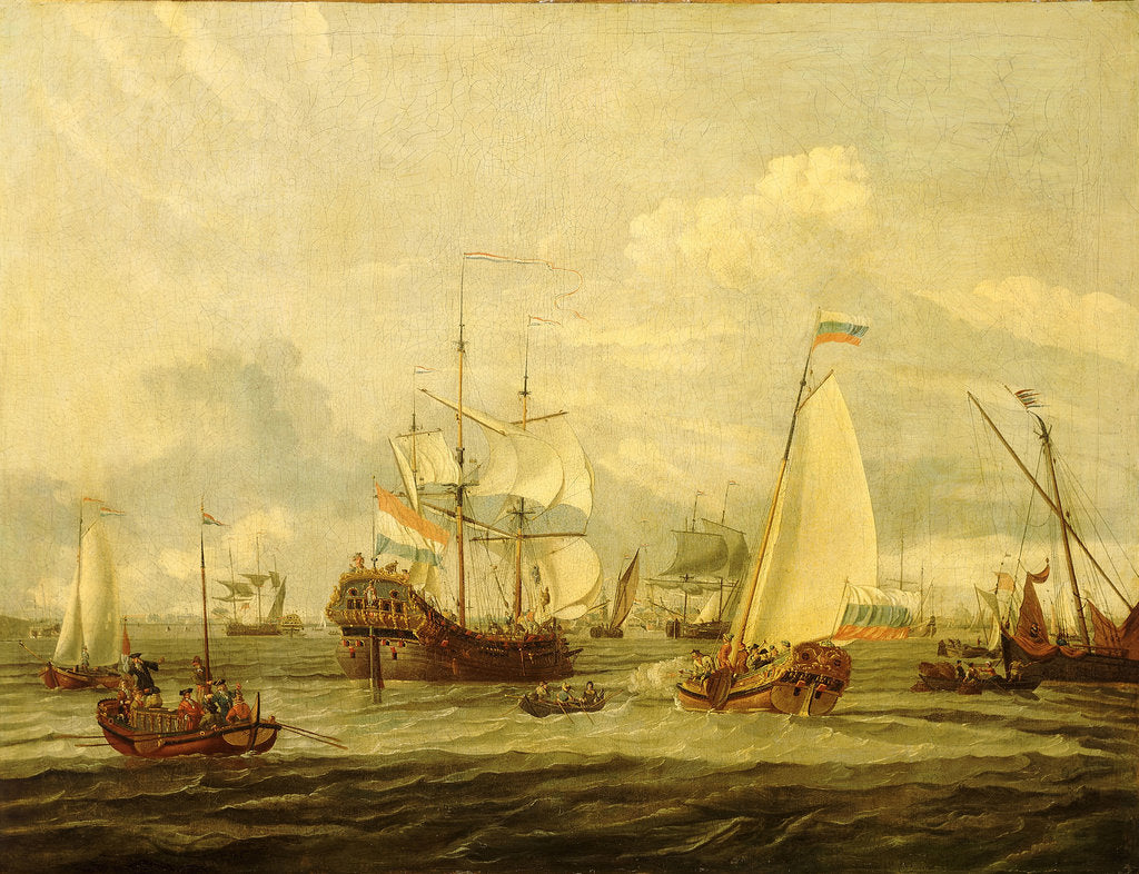 Detail of Peter the Great inspecting a ship at Amsterdam by Abraham Storck