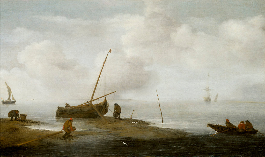 Detail of Mussel fishing by Jan Porcellis