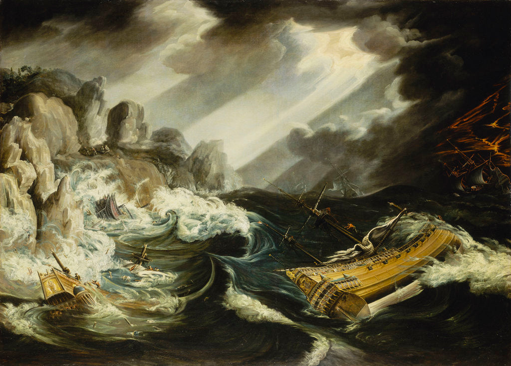 Detail of The wreck of the 'Amsterdam' by Cornelis Claesz van Wieringen