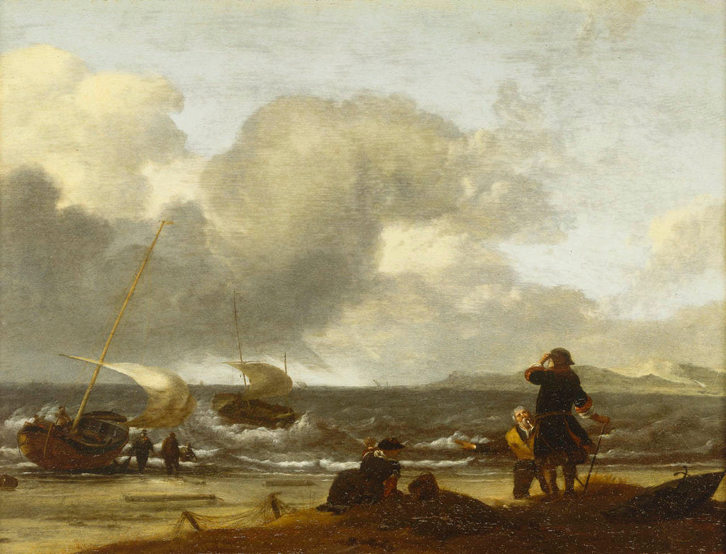 Detail of A windy day on the Dutch coast by unknown