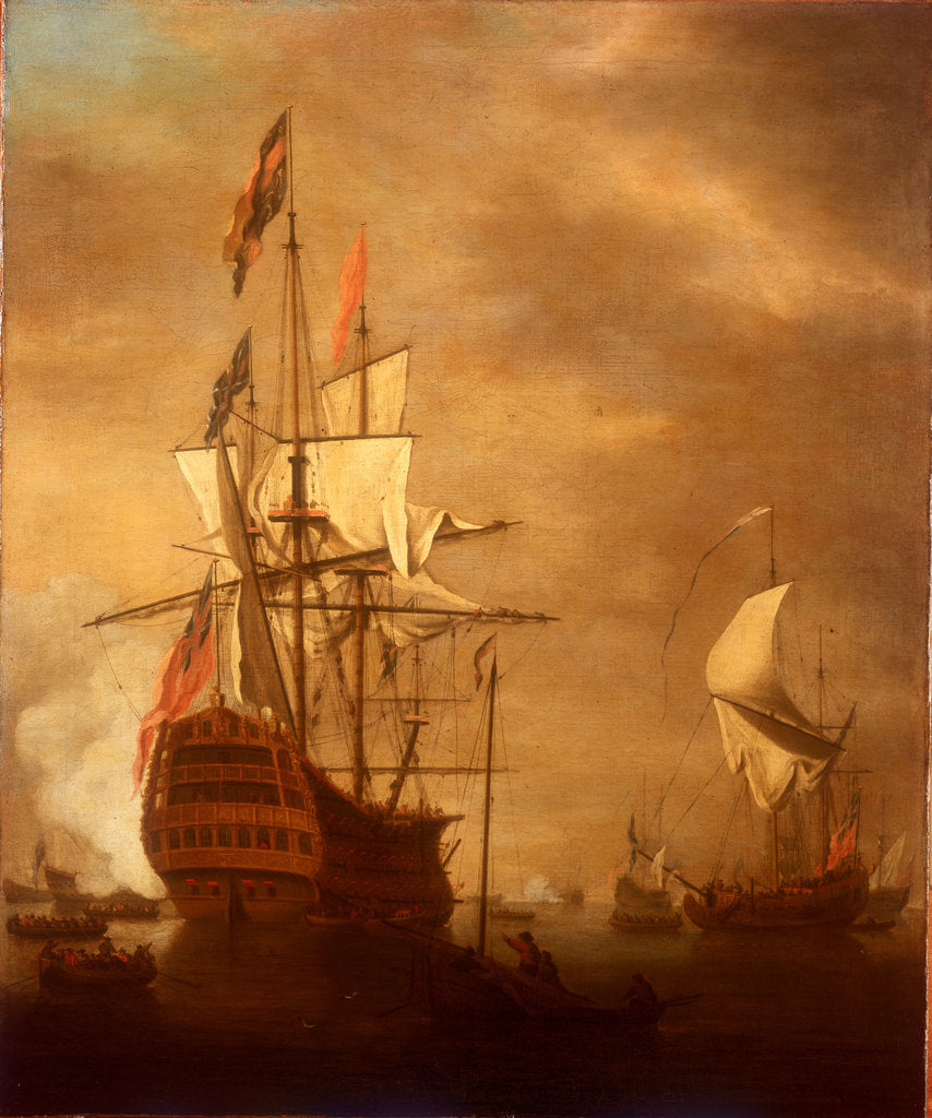 Detail of A first-rate by Robert Woodcock