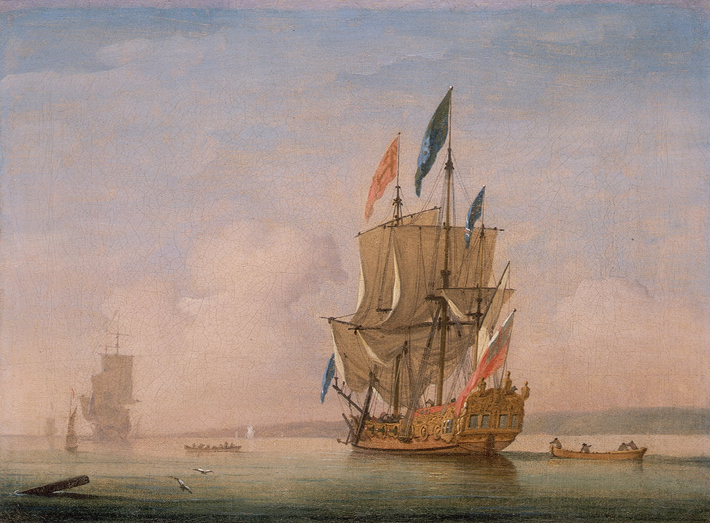 Detail of A Yacht Becalmed by Peter Monamy