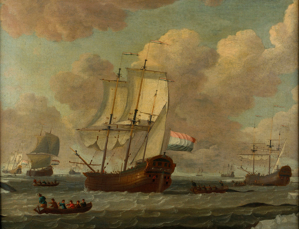 Detail of Dutch whalers in the ice by Adam Silo