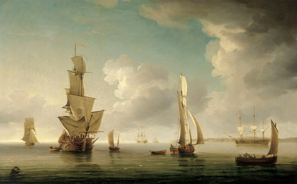 Detail of Shipping in light airs in the Thames Estuary by Charles Brooking