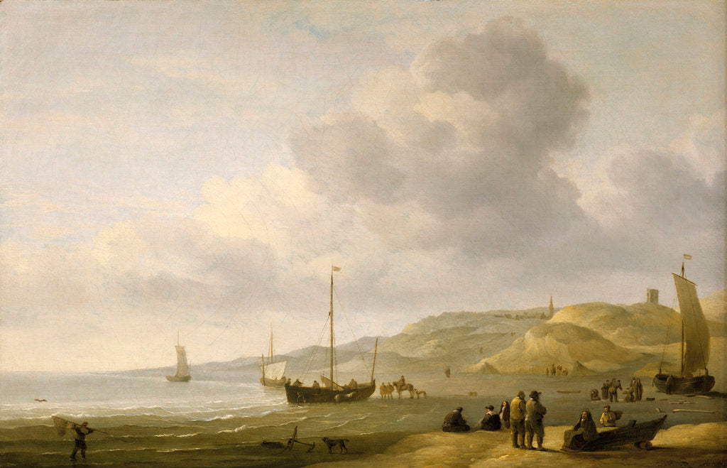 Detail of A beach scene near Scheveningen by Charles Brooking