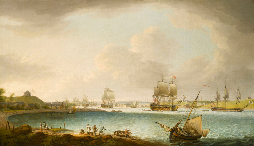 Detail of Men-of-war at Plymouth by Dominic Serres the Elder