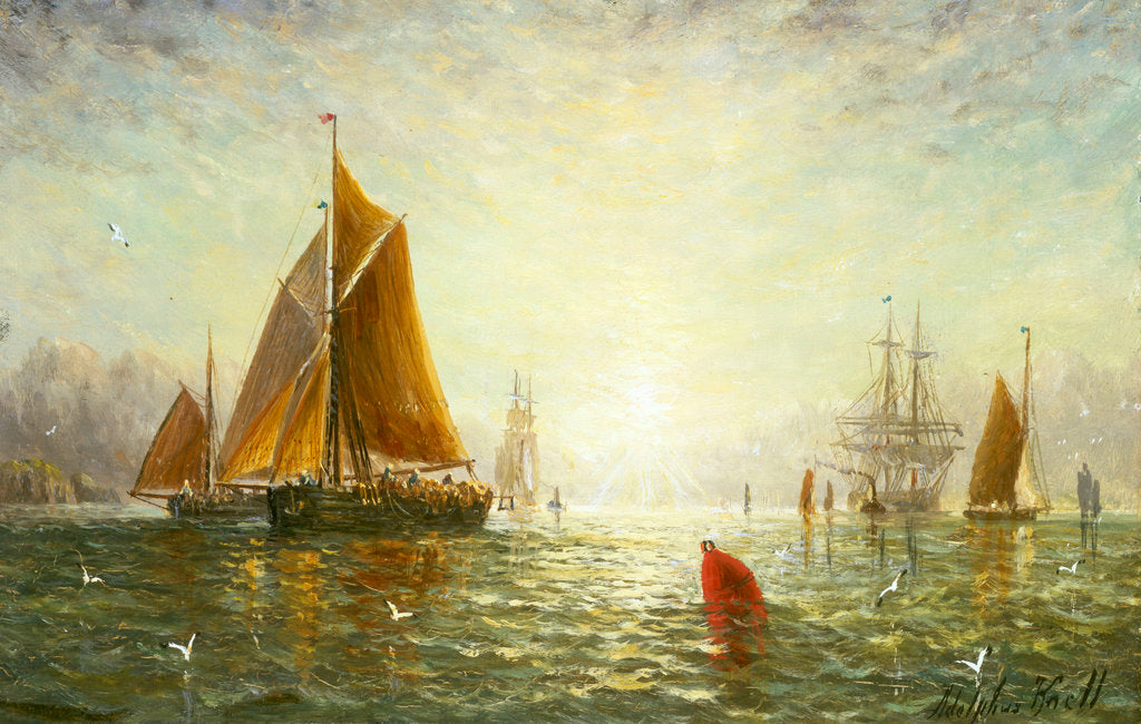 Detail of A Brixham trawler by William Adolphus Knell