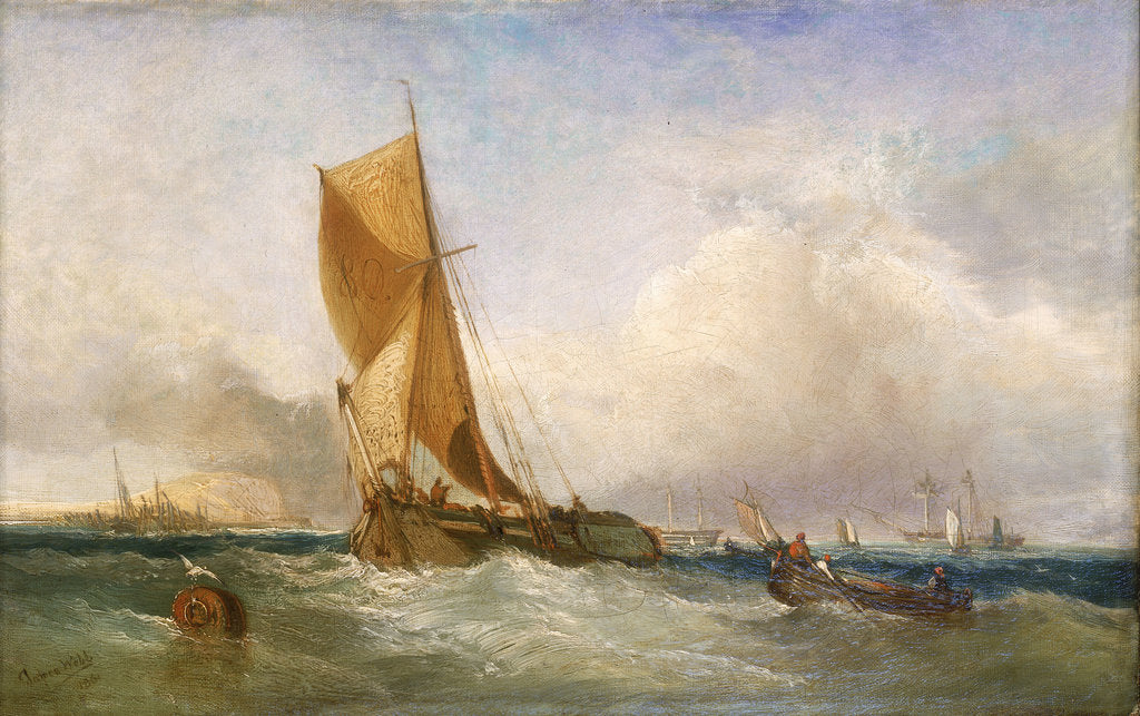 Detail of A swim-headed barge by James Webb