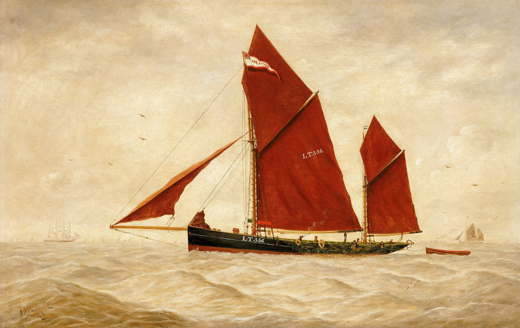 Detail of The Lowestoft trawler 'LT356' by GV Burwood