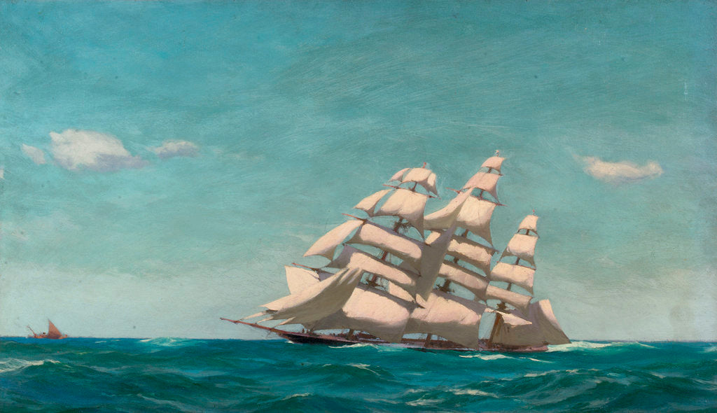 Detail of A tea clipper by John Fraser