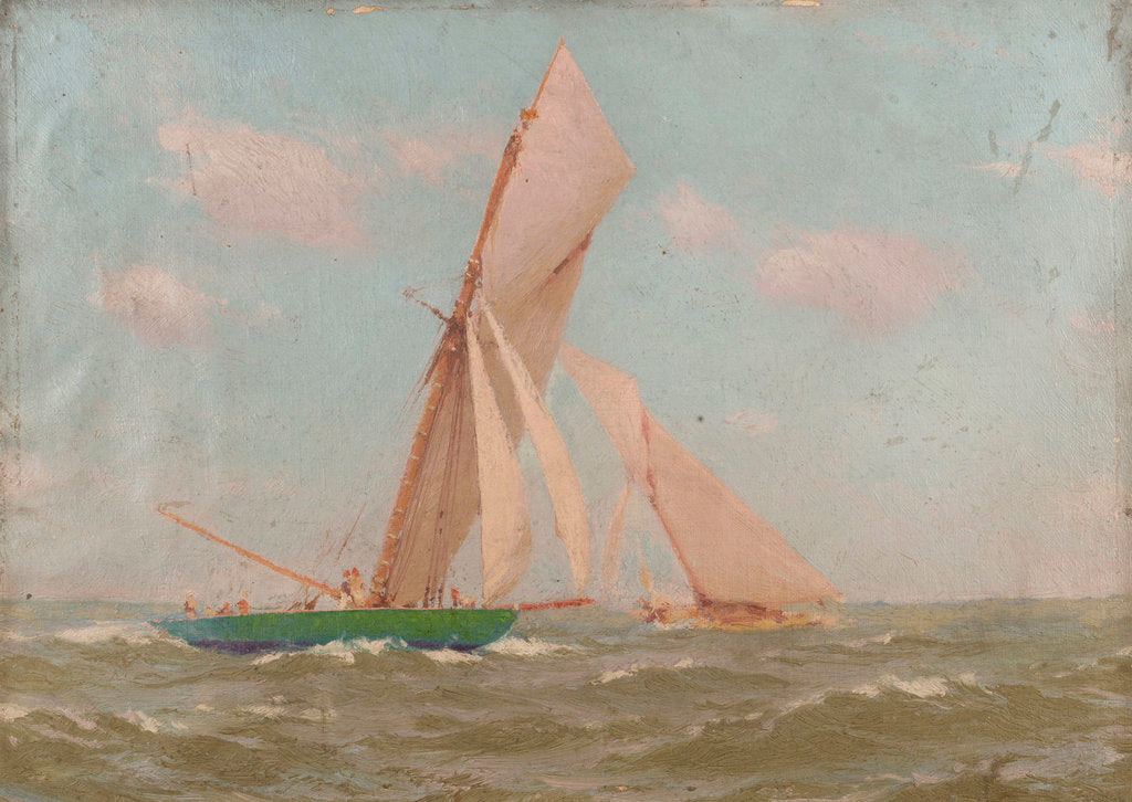 Detail of Yachts at sea by John Fraser