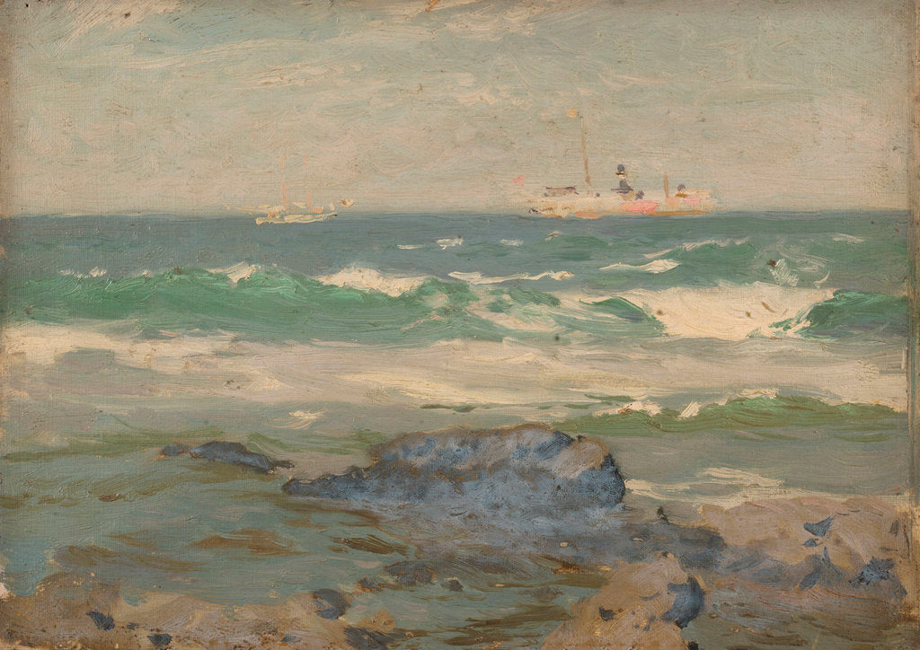 Detail of A coastal scene by John Fraser