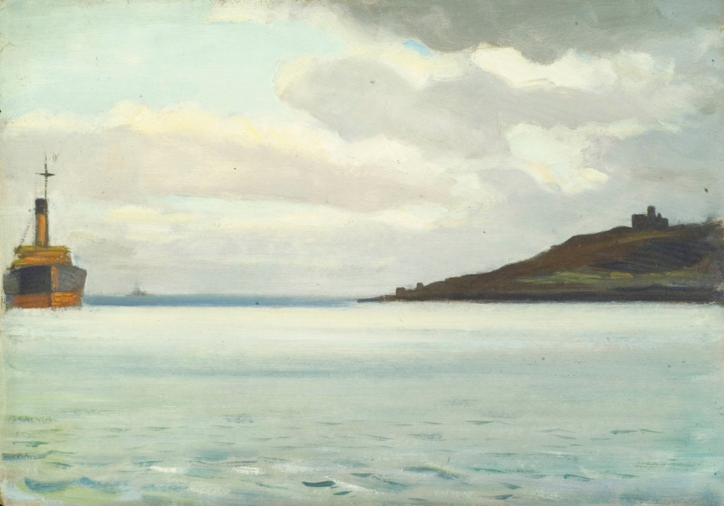 Detail of A ship off a headland by John Everett