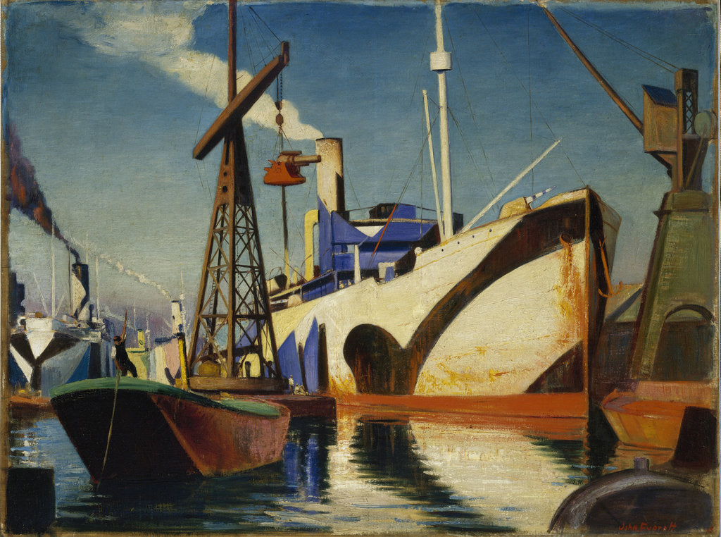 Detail of A Cunarder converting to a merchant cruiser by John Everett