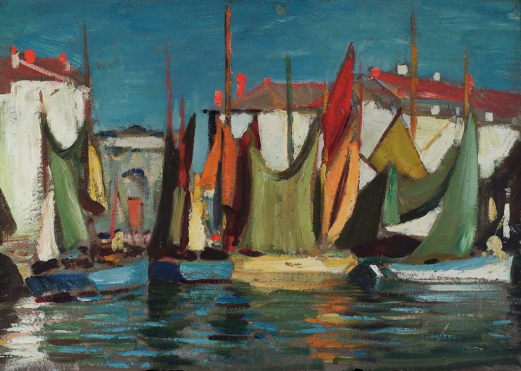 Detail of Harbour scene by John Everett