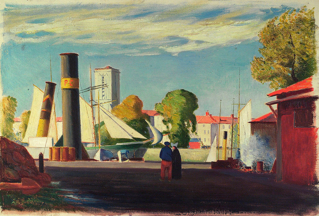 Detail of Harbour scene by John Everett