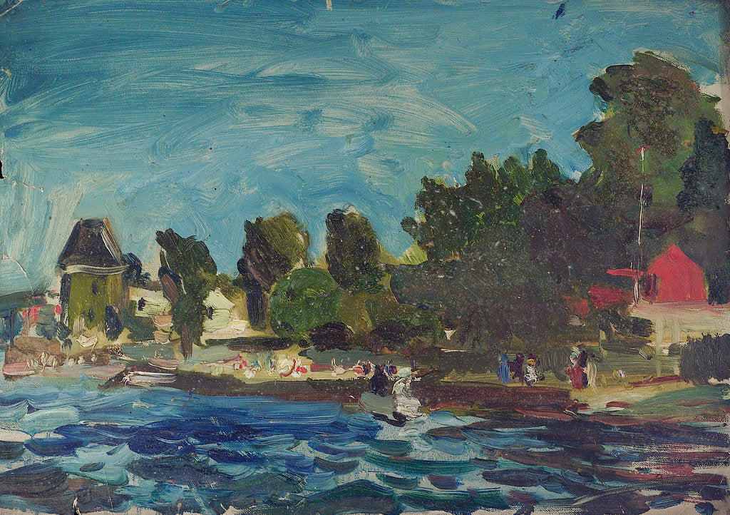 Detail of The Royal Yacht Squadron Club House at regatta time by John Everett
