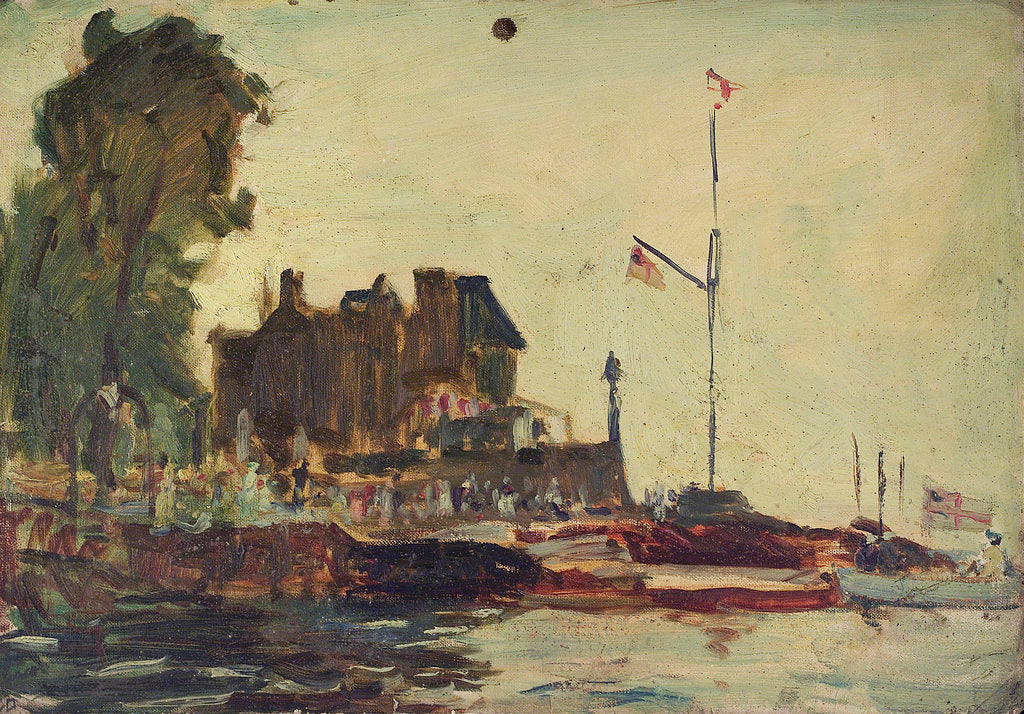 Detail of The Royal Yacht Squadron Club House at regatta time by John Everett
