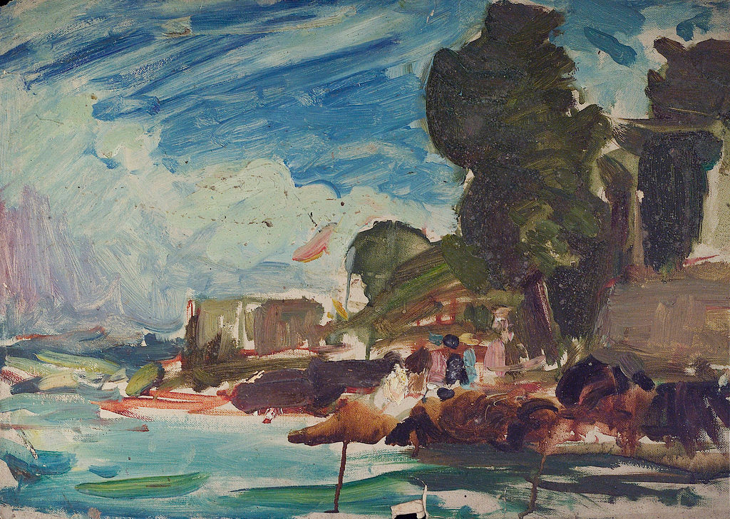 Detail of The Royal Yacht Squadron Club House, Cowes, at regatta time by John Everett