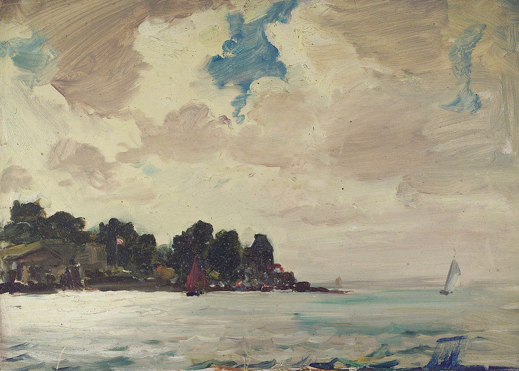 Detail of The Royal Yacht Squadron Club House, Cowes, at regatta time by John Everett