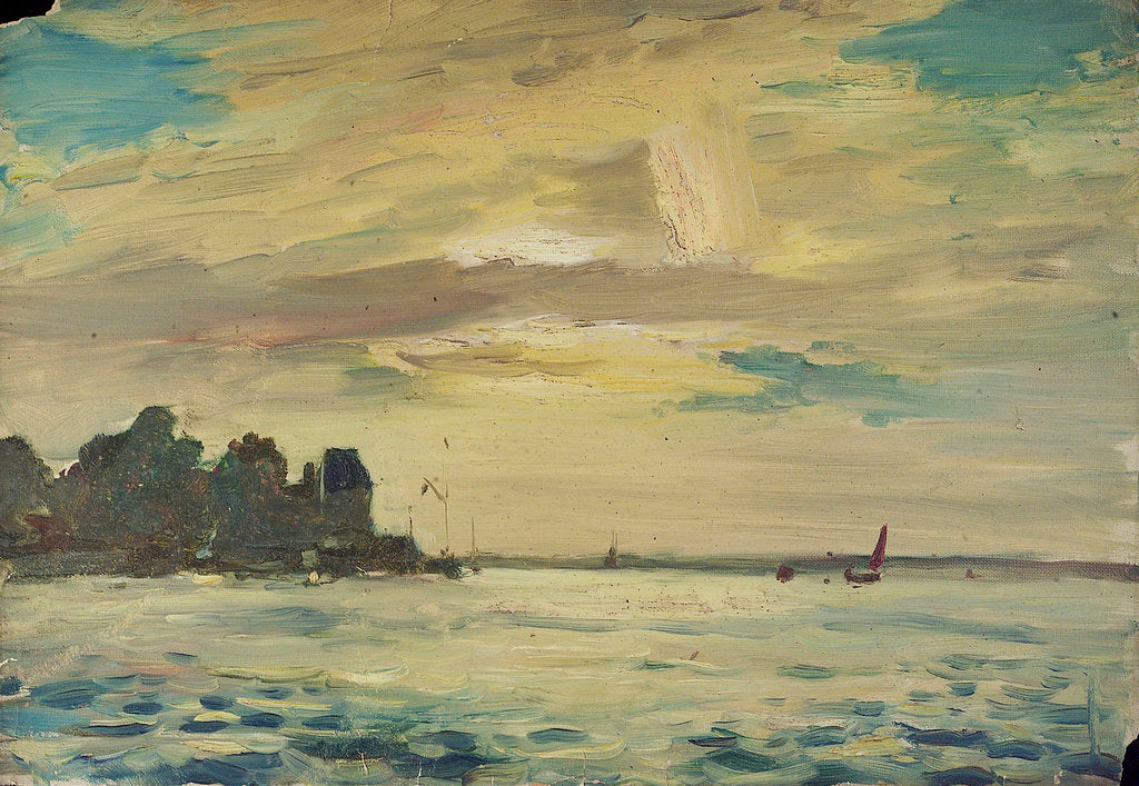 Detail of The Royal Yacht Squadron Club House, Cowes, at regatta time by John Everett