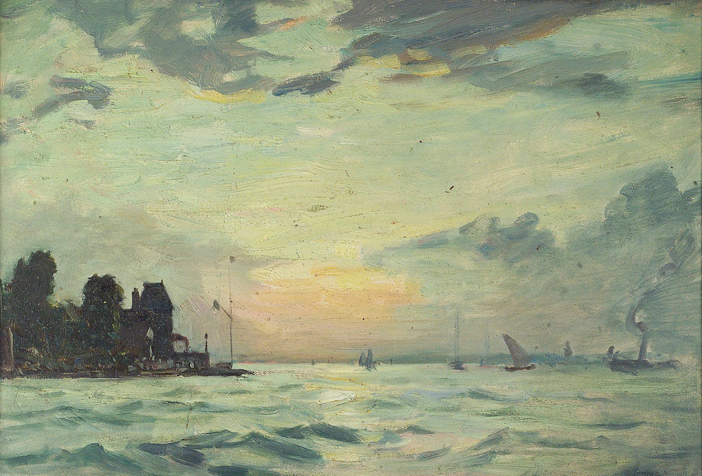 Detail of The Royal Yacht Squadron Club House, Cowes, at regatta time by John Everett