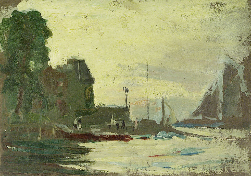 Detail of The Royal Yacht Squadron Club House, Cowes, at regatta time by John Everett