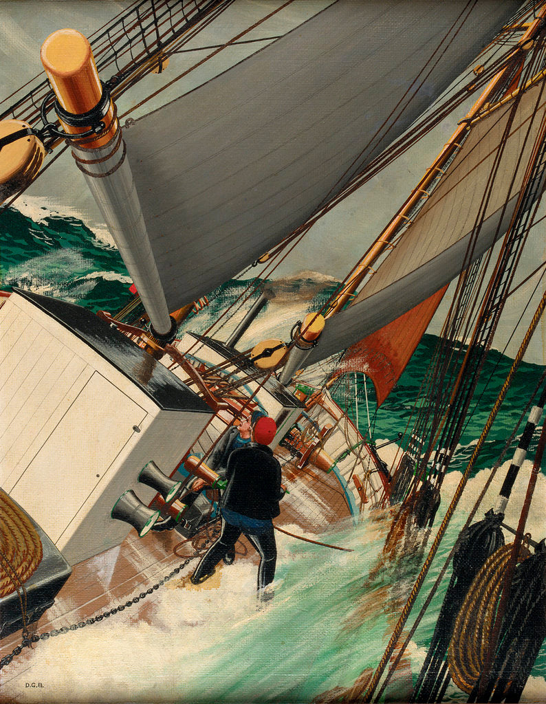 Detail of Reefing the mainsail by DG Bennett