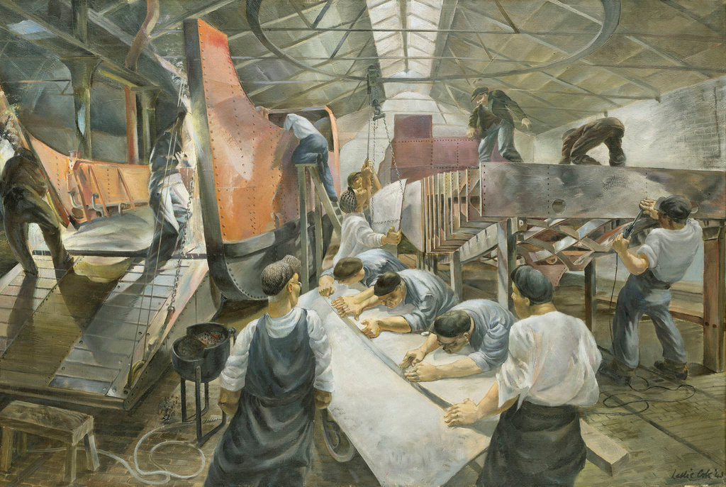 Detail of Landing craft mechanised by Leslie Cole
