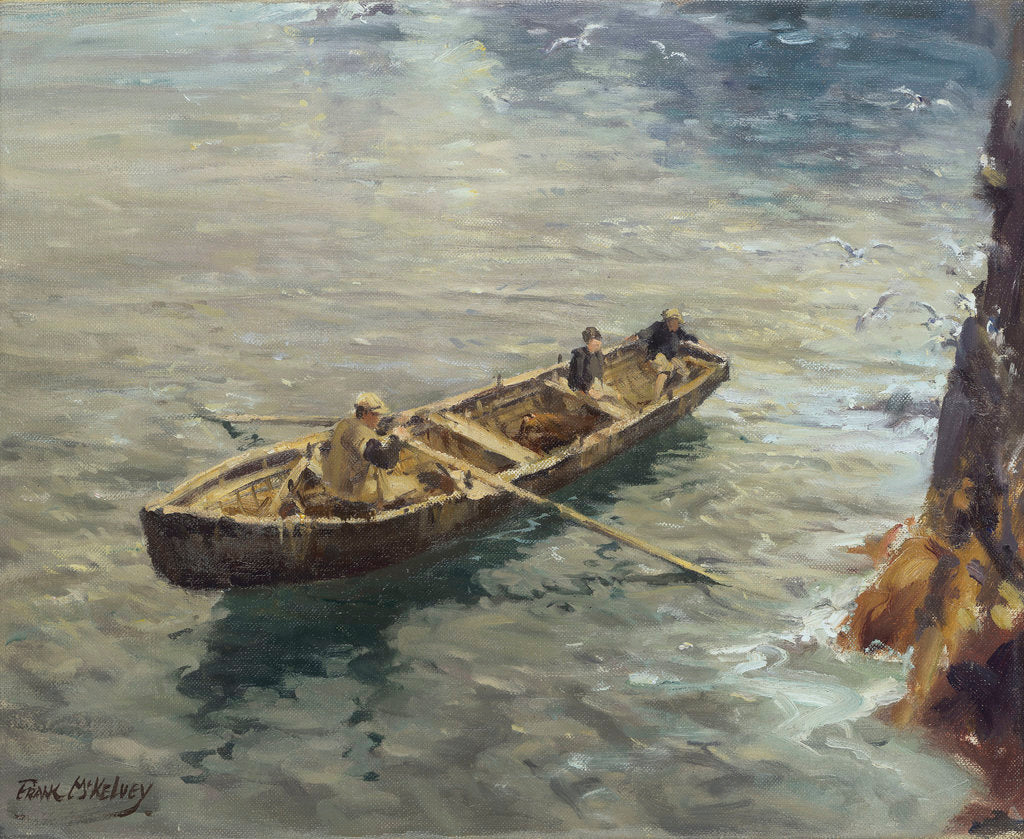 Detail of A large Curragh of the Aran Island type, West of Ireland by Frank McKelvey