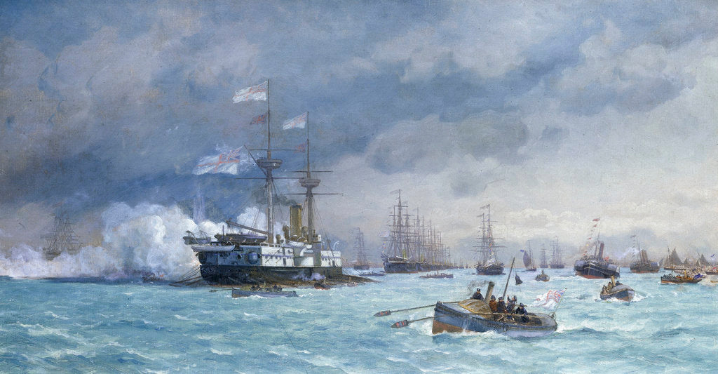 Detail of HMS 'Edinburgh' on anti-torpedo exercise by Eduardo de Martino