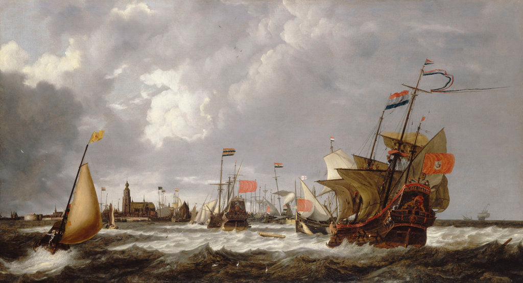 Detail of The 'Hercules' and 'Eenhorn' off Hoorn by Bonaventura Peeters the Elder