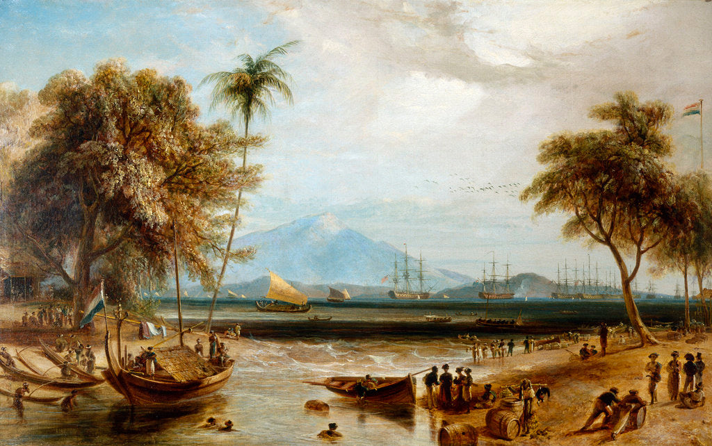 Detail of The watering place at Anjer Point in the island of Java by William Daniell