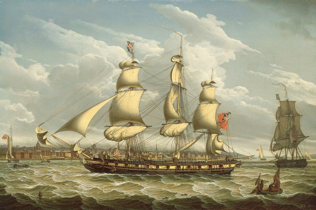 Detail of A packet off Liverpool by Robert Salmon