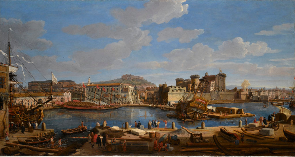 Detail of The Castello Nuova at Naples by Gaspar Adriaansz van Wittel