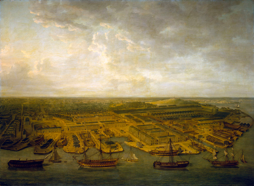Detail of Plymouth Dockyard by Nicholas Pocock