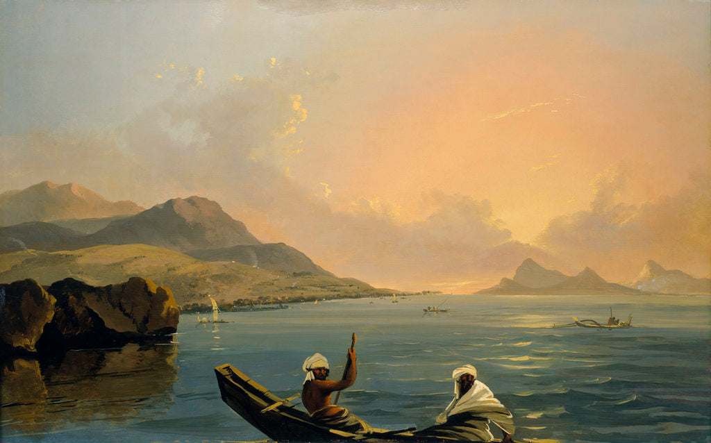 Detail of View of the Province of Oparree [Pare], Island of Otaheite, with part of the Island of Eimeo [Moorea] by William Hodges