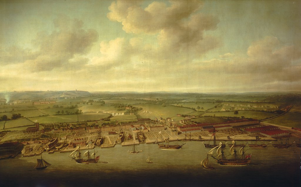 Detail of Woolwich Dockyard by Nicholas Pocock