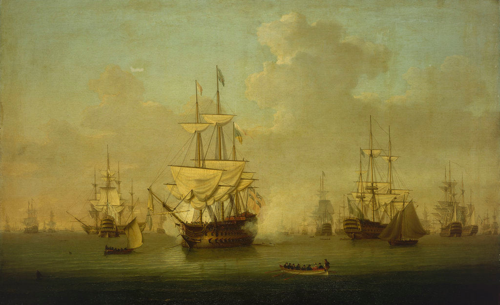 Detail of 'The Queen Charlotte' at Spithead, 1790 by William Anderson
