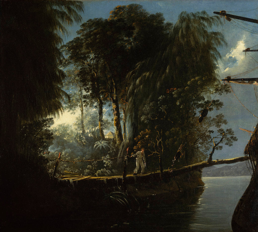 Detail of View in Pickersgill Harbour, Dusky Bay, New Zealand by William Hodges