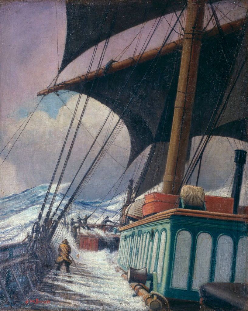 Detail of Boarding the far tack on the 'Birkdale' by John Everett