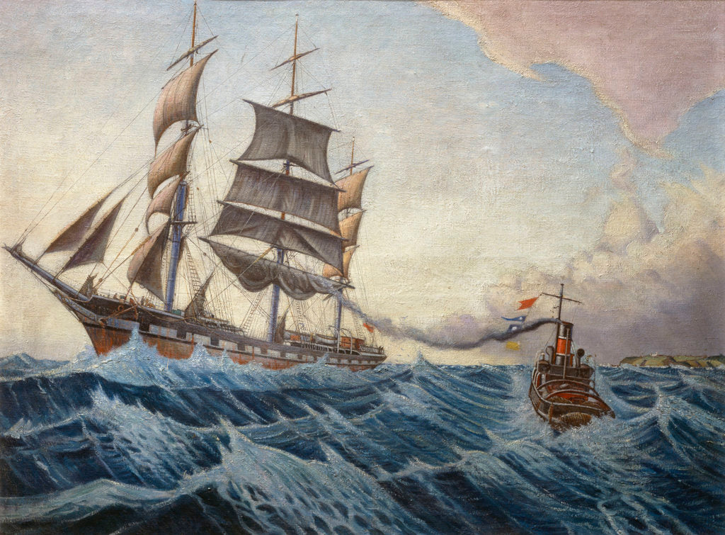 Detail of The 'Iquique' and tug 'Warrior' by John Everett