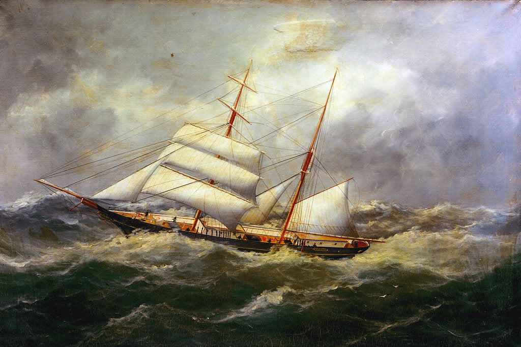Detail of The brigantine 'L'Avennire' by Edmond Adam